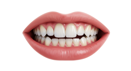 Isolated Smiling Mouth with White Teeth