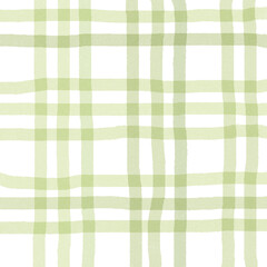Sage Green Plaid Gingham Hand Drawn Background Pattern Overlay