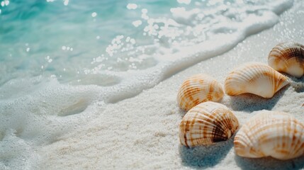 Seashells on Sandy Beach