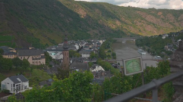 Panoramic View of Cochem and Surroundings from Reichsburg Castle in Germany