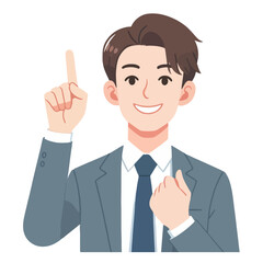 vector businessman giving index finger