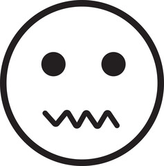 Doodle Emoji face icon. drawn sketch style. different expression emotion mood in line isolated on transparent background