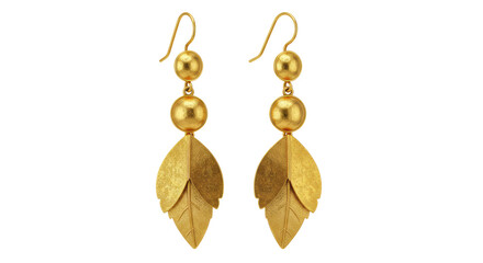 Isolated Golden Leaf Earrings