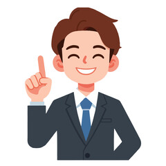 vector businessman giving index finger
