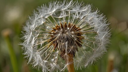 Obraz premium dandelion on green background