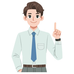 vector businessman giving index finger