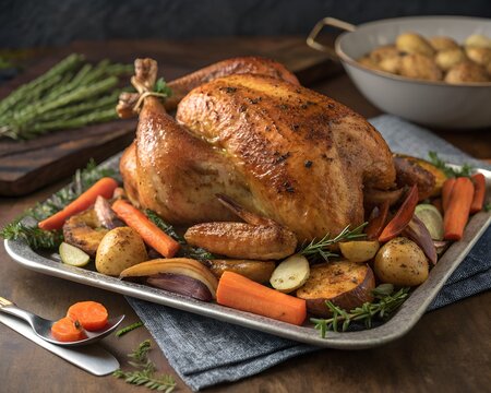 roasted chicken with vegetables - Powered by Adobe