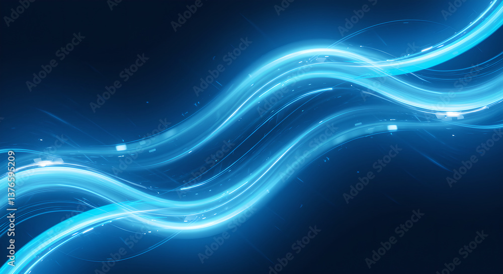 Poster digital data stream presentation shows information flow. abstract concept stream for modern technolo