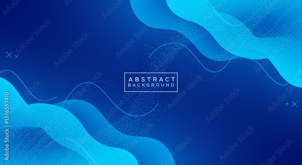 Poster abstract blue gradient background for technology presentation, futuristic business backdrop with flu
