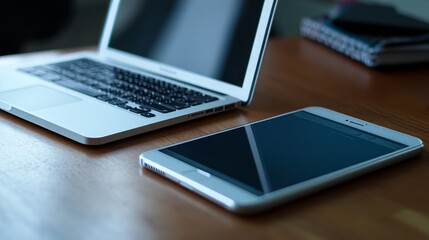 Employees using smart gadgets for enhanced productivity