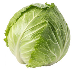 Obraz premium Green cabbage isolated on the transparent background. Healthy organic vegetable
