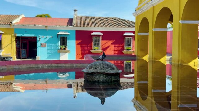Colorful Reflections at Tanque Union in Antigua Guatemala.