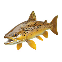  a trout fish with yellow and brown hues