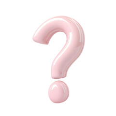 Naklejka premium Glossy Pink Question Mark 3D Render Inquisitive Design Element
