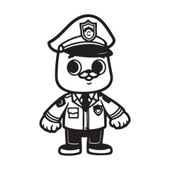 Fototapeta premium Funny vector cartoon policeman character with a smile