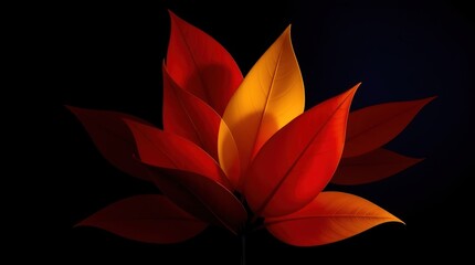 Fototapeta premium Dramatic Autumn Leaves Display Against Dark Backdrop with Contrasting Colors