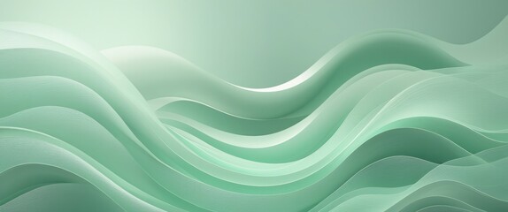 Obraz premium enchanting green wave pattern: abstract artistic design