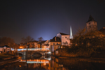 Fototapeta premium night Pilsen in the Czech 