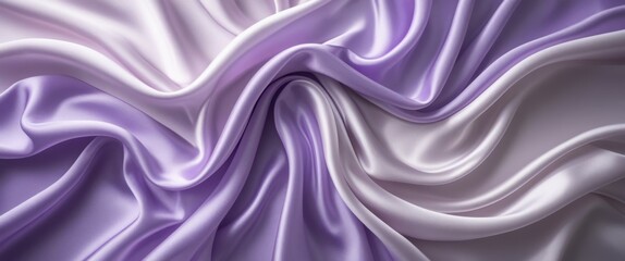 Obraz premium luxurious purple and white silk fabric close-up shot
