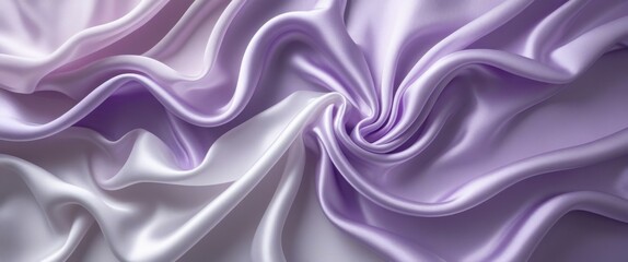 Obraz premium elegant purple and white fabric wave textile close-up