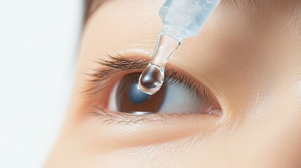 Applying eye drops for moisture relief home health tip close-up care