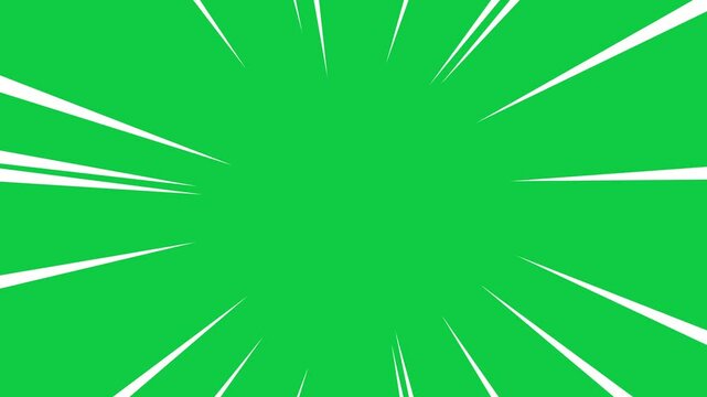 Abstract speed lines animation background. White fast speed lines loop motion on green chroma key background