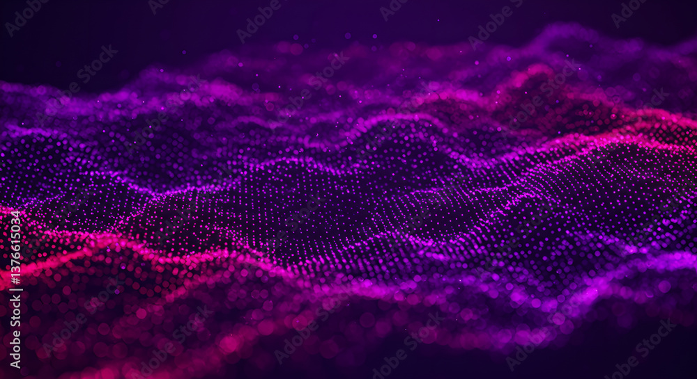 Poster flowing abstract digital wave background for data visualization, technology presentation, and futuri