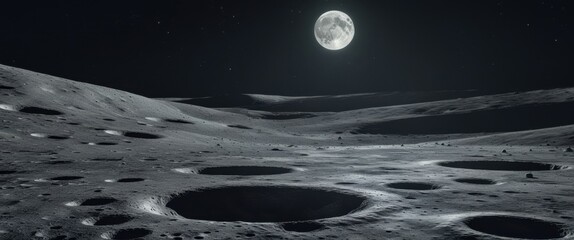 mysterious celestial moon with enigmatic hole in night sky