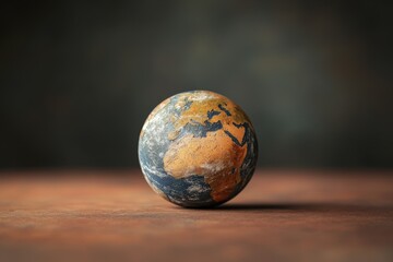 Fototapeta premium A detailed image of a miniature globe on a surface