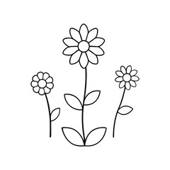 vector illustration of a flower  coloring page 