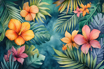 Naklejka premium Exotic Escape A Burst of Tropical Vibrance