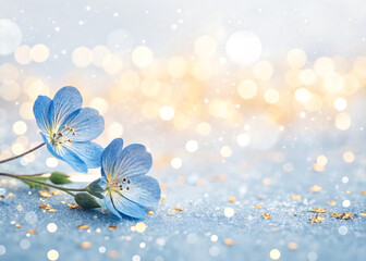  blue gold glitter bokeh effec isolation on background white