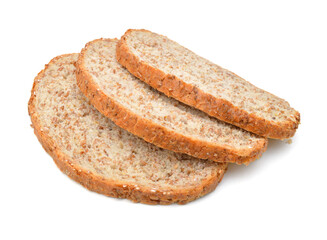 Sliced bread on white background