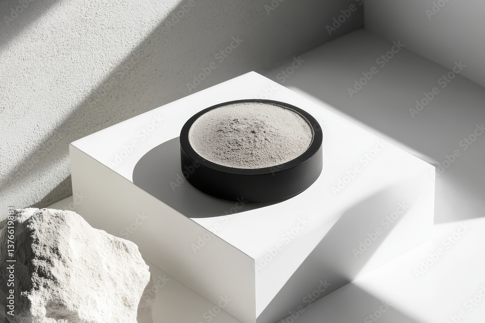 Poster Minimalist decorative object on a textured surface with natural light highlighting its features