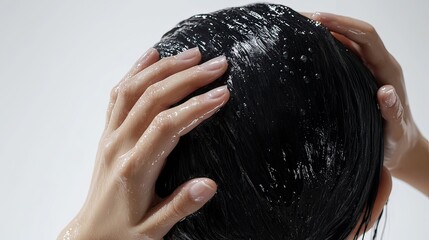 Hair care routine revitalizing scalp treatment at home beauty tips indoor close-up
