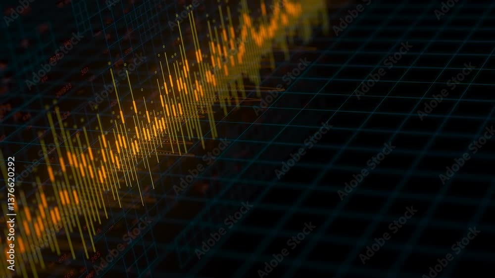 Poster Big Data complex graph animation. Quantum computing universe. Cyber space of AI technology. Futuristic graph. Digital information presentation loop.