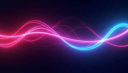 vibrant neon line swirling against a dark background, creating a dynamic and energetic visual