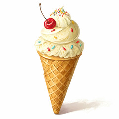 Ice cream Watercolor Vector