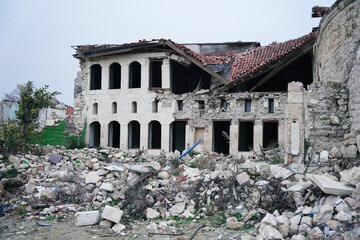 Damaged building in Antakya, Hatay after 6 February 2023 Earthquakes