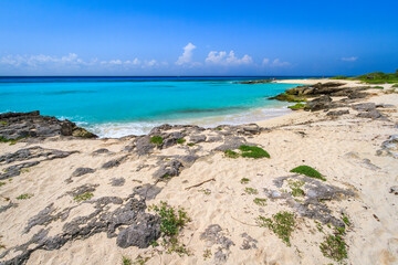Beach at Caribbean sea in Playa del Carmen, Mexico