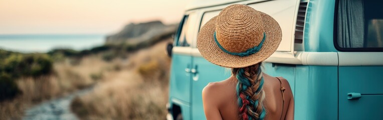 Boho braids and summer vibes in a coastal setting