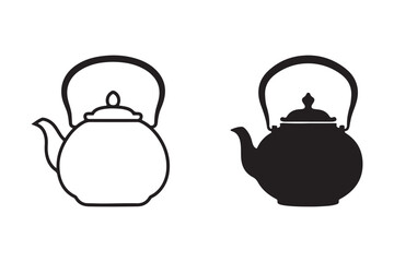 Teapot icon vector illustration artwork.
