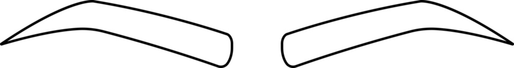 Eyebrows shaping icons in line. black eyebrow linear isolated on transparent background