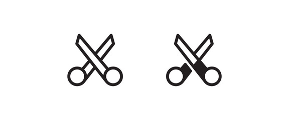 scissors icon, cut, Cutting icons button, vector, sign, symbol, logo, illustration, editable stroke, flat design style isolated on white linear pictogram