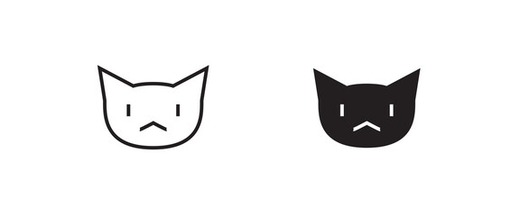 cat head icon, kitten icons button, vector, sign, symbol, logo, illustration, editable stroke, flat design style isolated on white