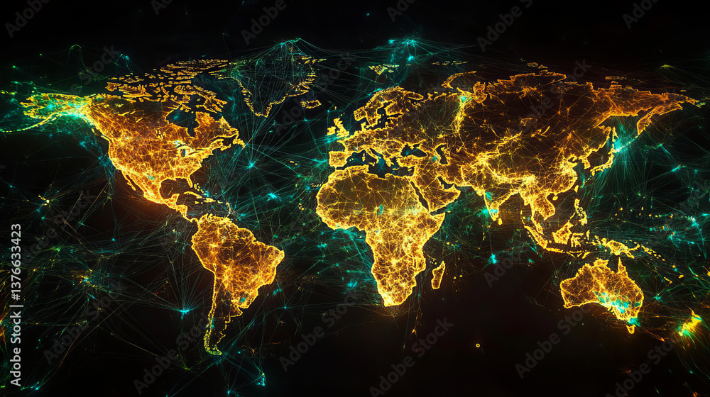 Poster big data, wireless information flow. data portal, open data system. global cyberspace concept. high 