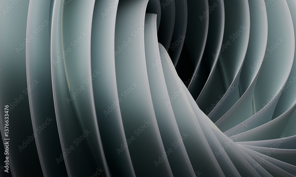 Poster modern metallic swirl texture with flowing curved lines