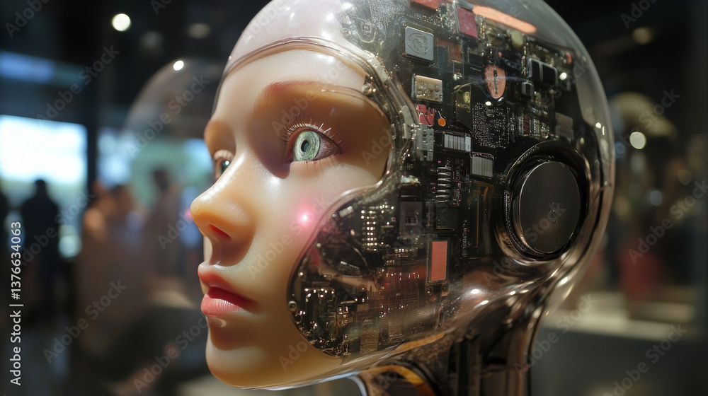 Poster big data concept. digital neural network. introduction of artificial intelligence. cyberspace of fut
