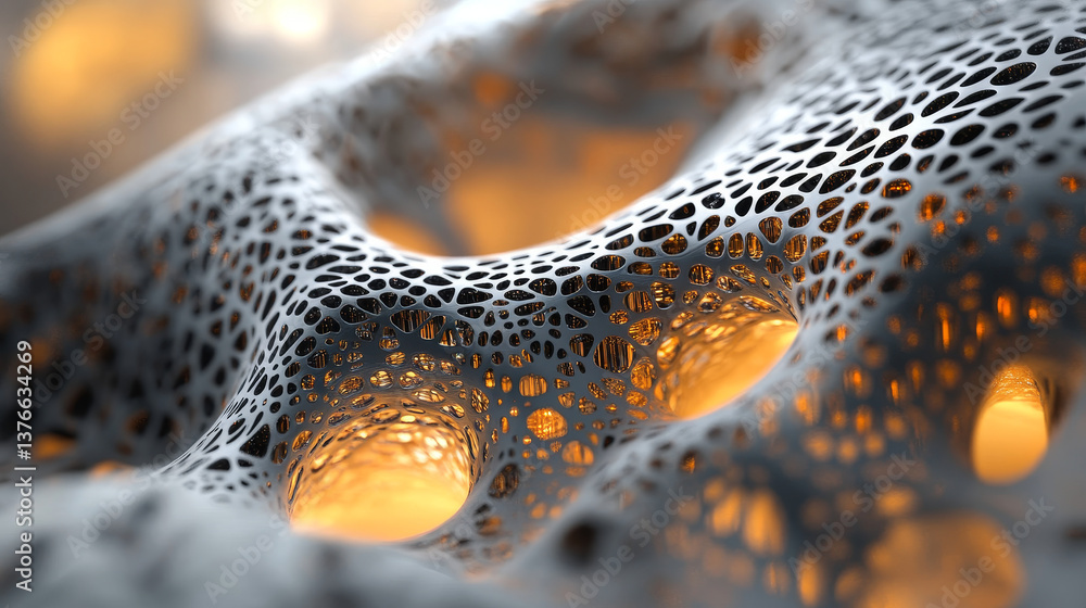 Poster 3d render art poster. nanotechnology in virtual reality. neural structure of artificial intelligence