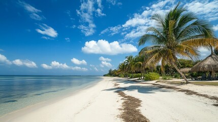 Tropical Beach Paradise Scene suitable for professional presentation